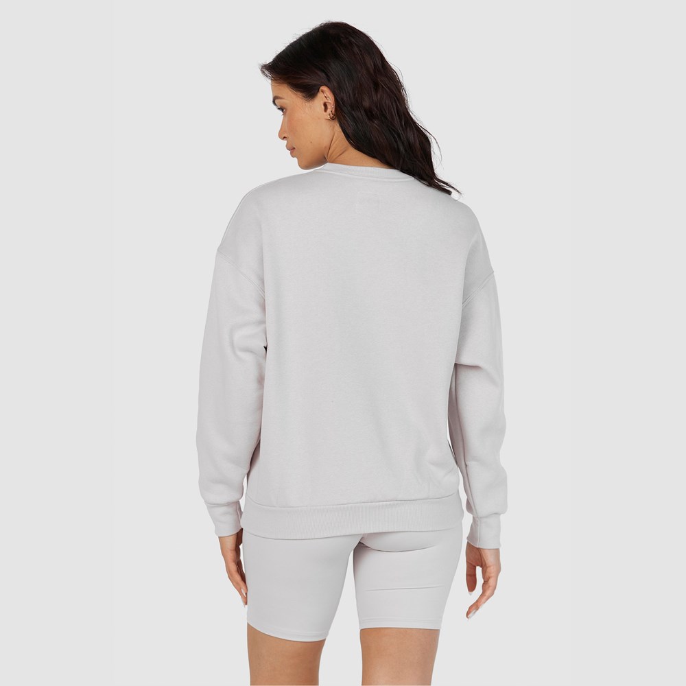 Lounge Underwear 365 Oversized Crew Neck Jumper Stone | BWTE-39504