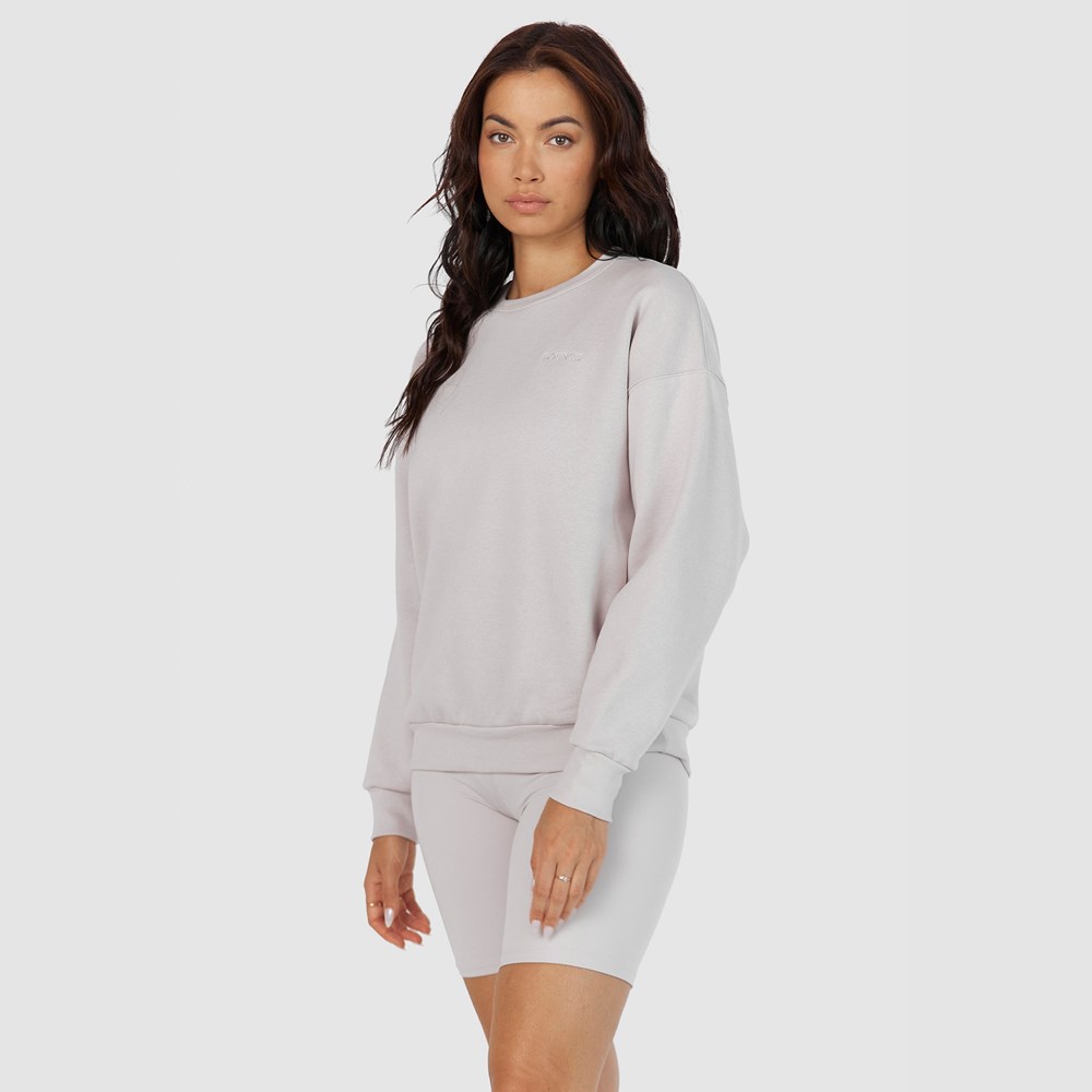 Lounge Underwear 365 Oversized Crew Neck Jumper Stone | BWTE-39504