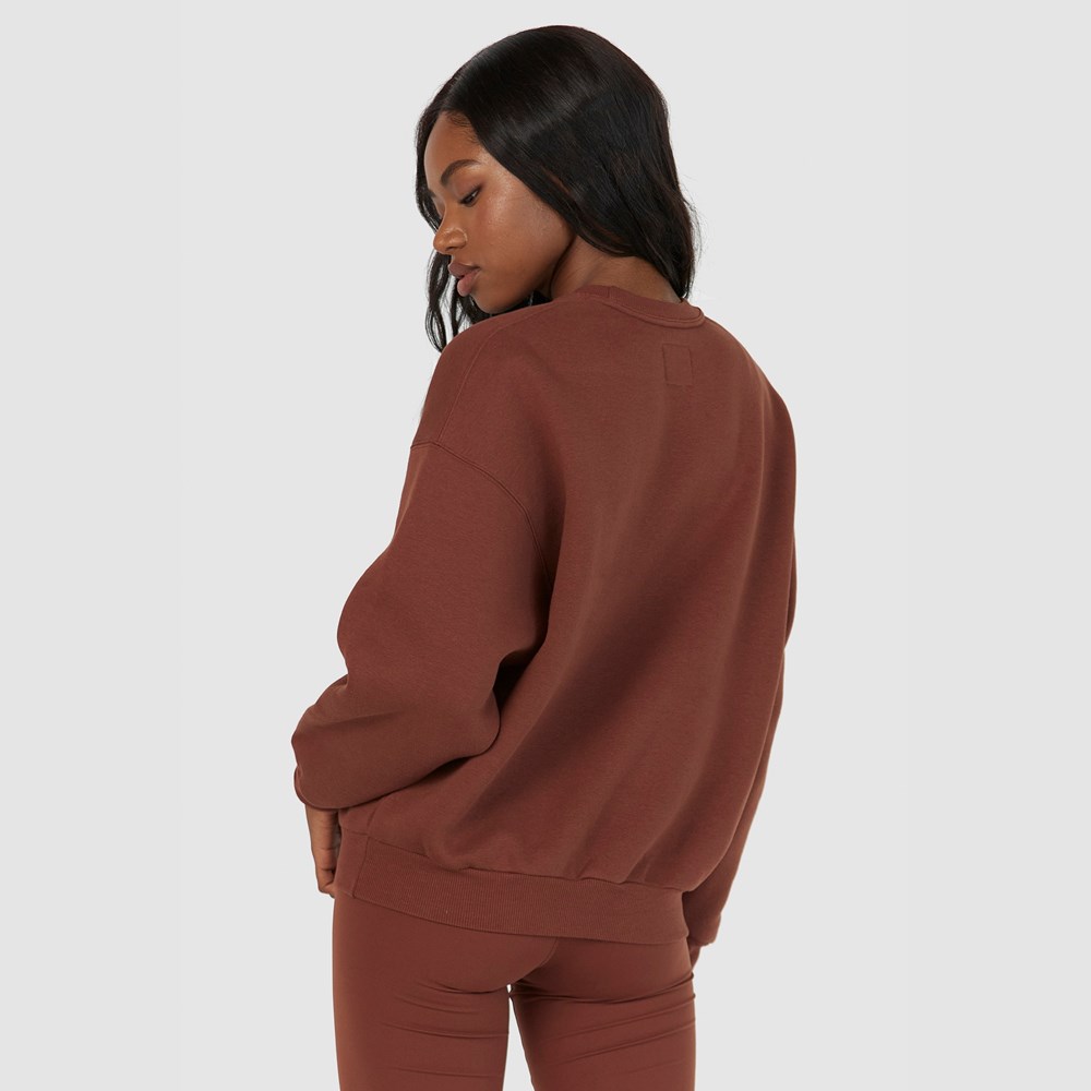 Lounge Underwear 365 Oversized Crew Neck Jumper Choklad | JUKF-96372