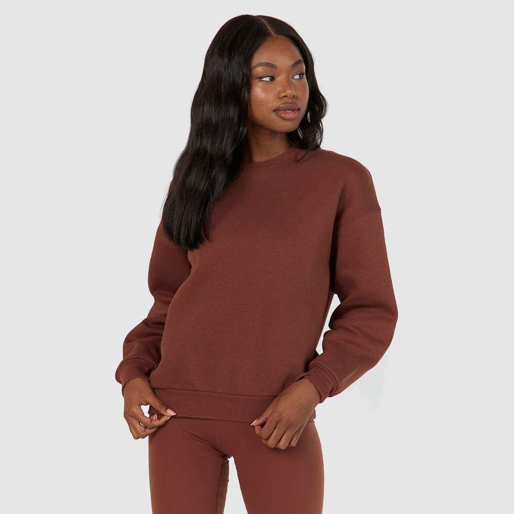 Lounge Underwear 365 Oversized Crew Neck Jumper Choklad | JUKF-96372