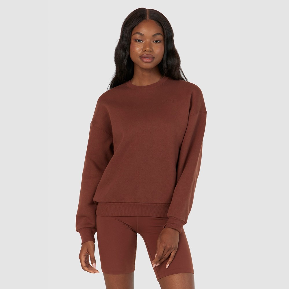 Lounge Underwear 365 Oversized Crew Neck Jumper Choklad | JUKF-96372