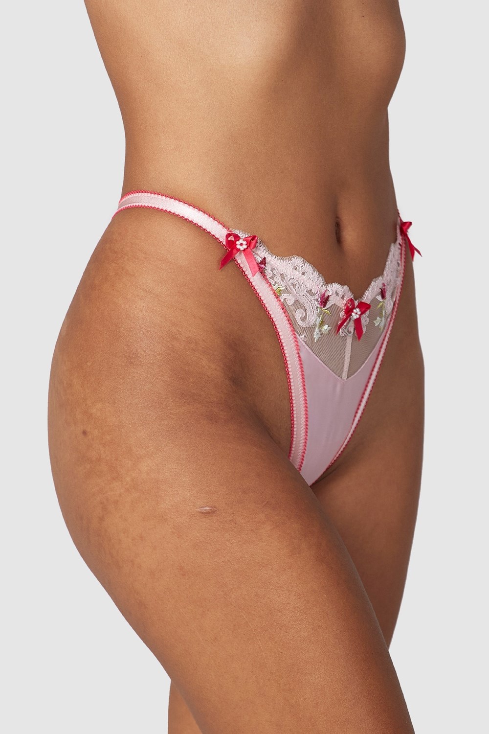 Lounge Underwear Bloom Embroidered G-string Rosa | BGNH-79564