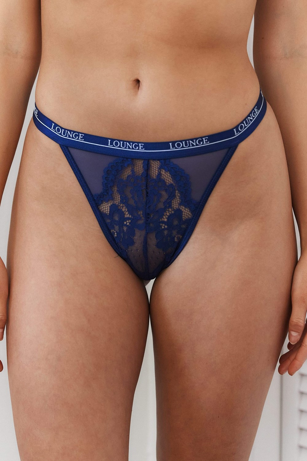 Lounge Underwear Blossom String Marinblå | LDZU-97024