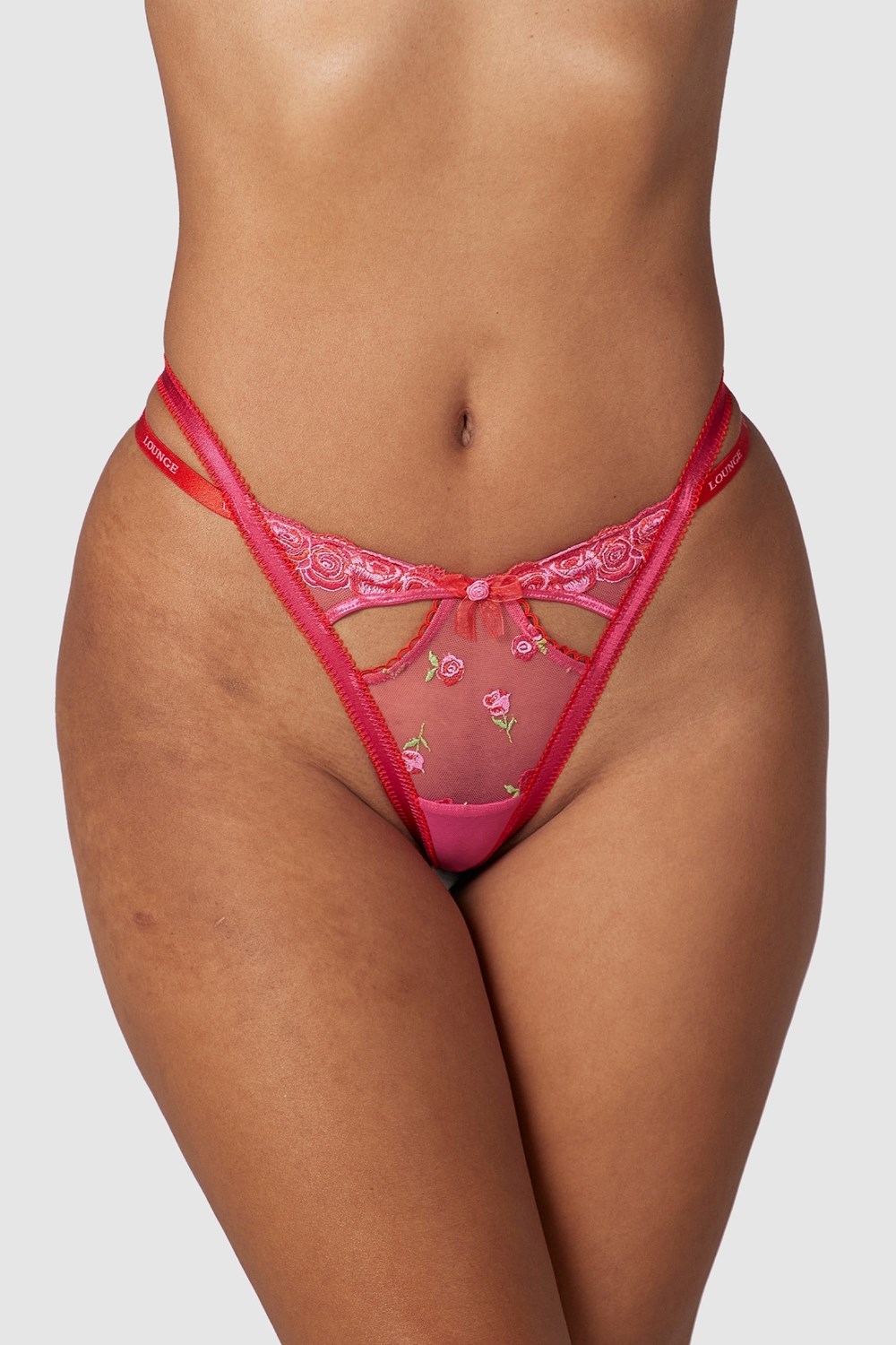 Lounge Underwear Blush Embroidered G-string Rosa | MLVE-98342