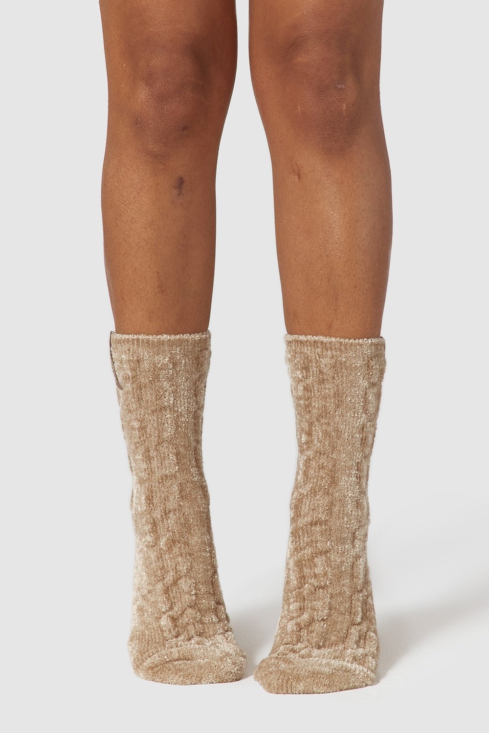 Lounge Underwear Chenille Stickad Socks Mink | GOQY-79480