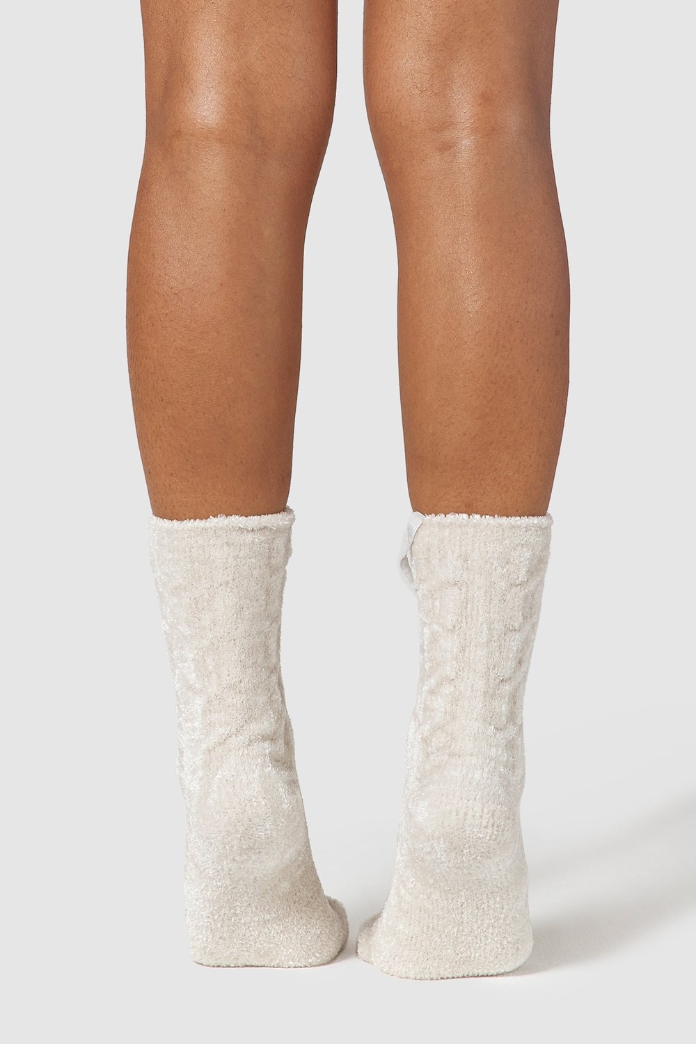 Lounge Underwear Chenille Stickad Socks Pearl | IMZQ-13792