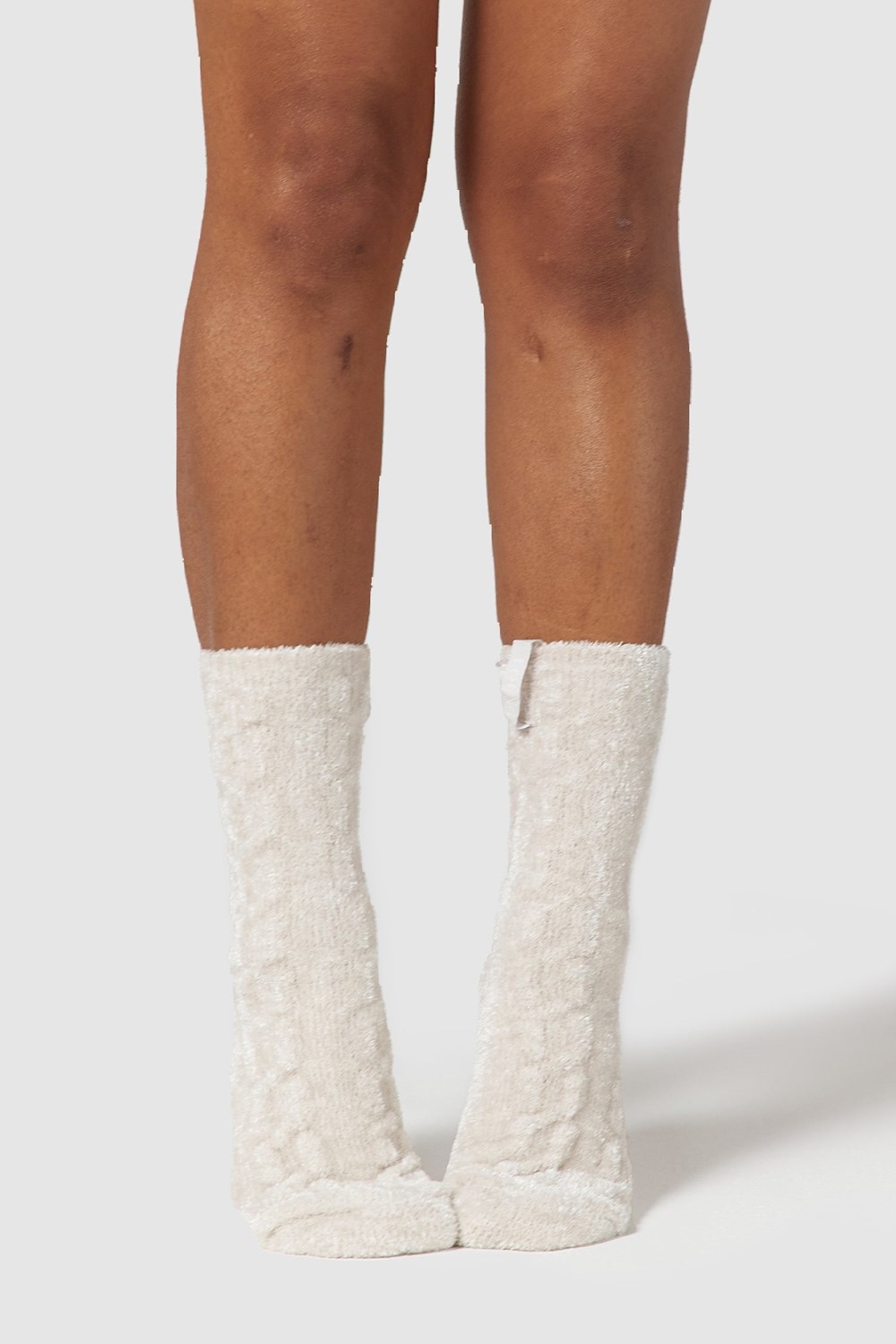 Lounge Underwear Chenille Stickad Socks Pearl | IMZQ-13792