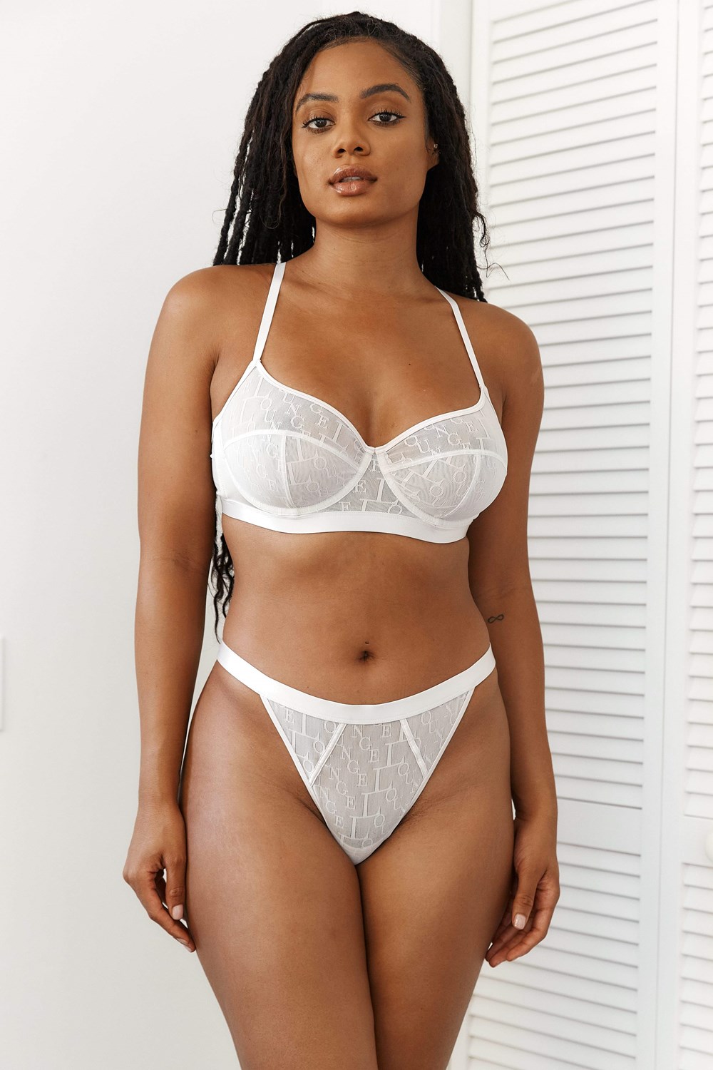 Lounge Underwear Chic Balcony Bra & String Set Pearl | CXSB-56381