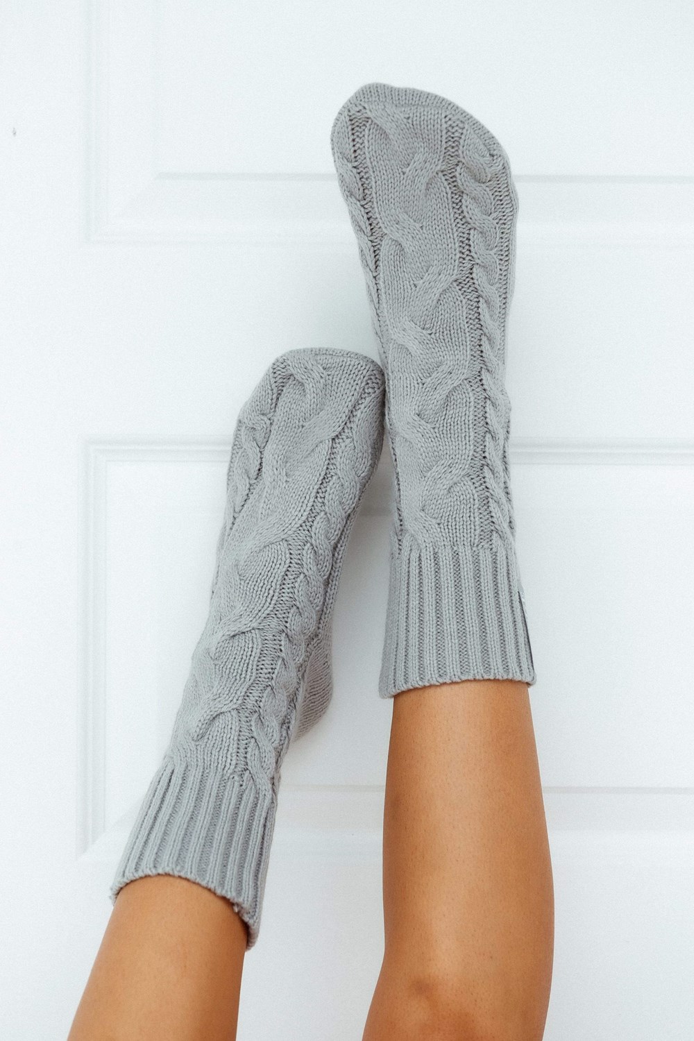 Lounge Underwear Cosy Stickad Socks Grå | VKBW-69731