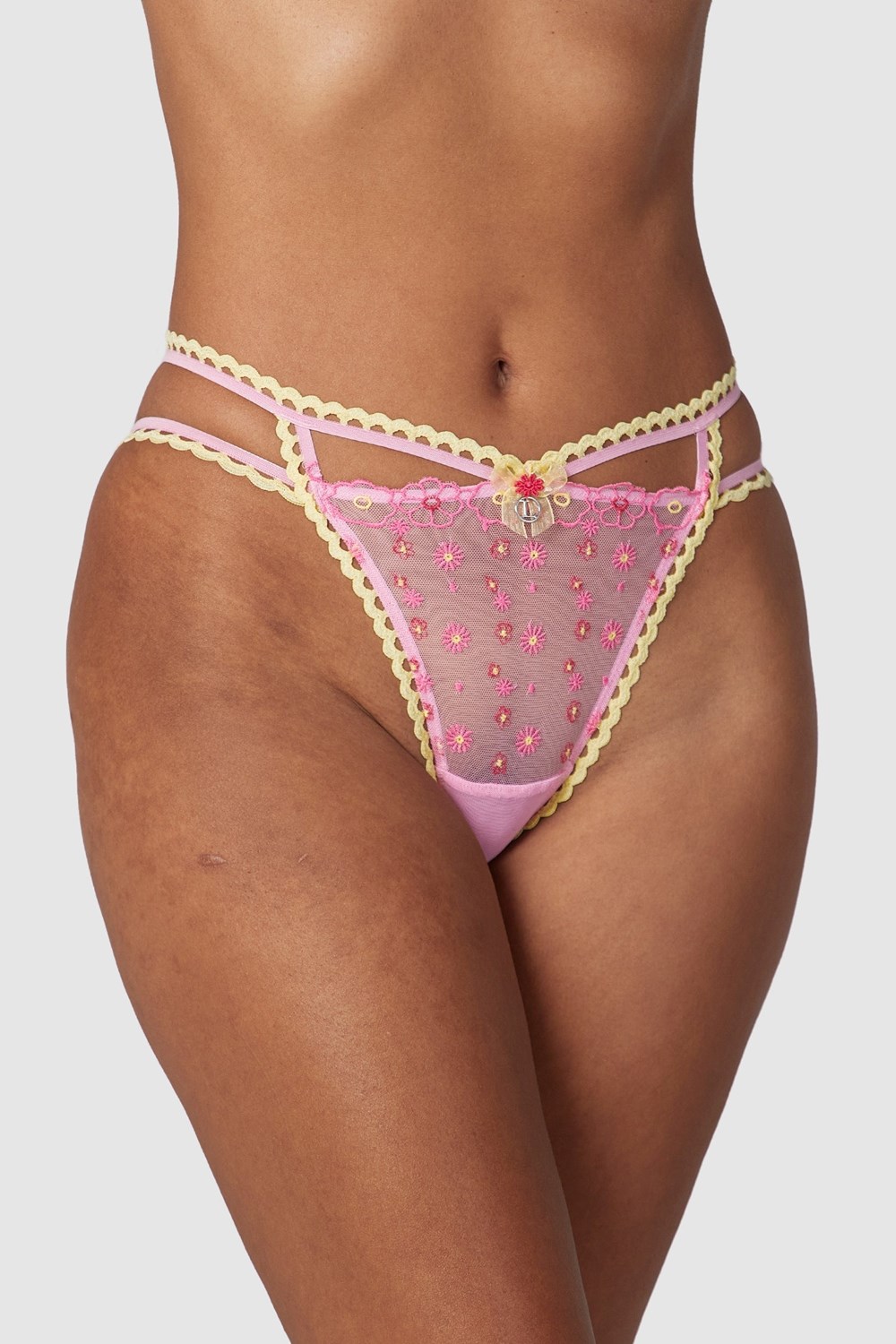 Lounge Underwear Daisy Embroidered Briefs Rosa | OGUX-28637