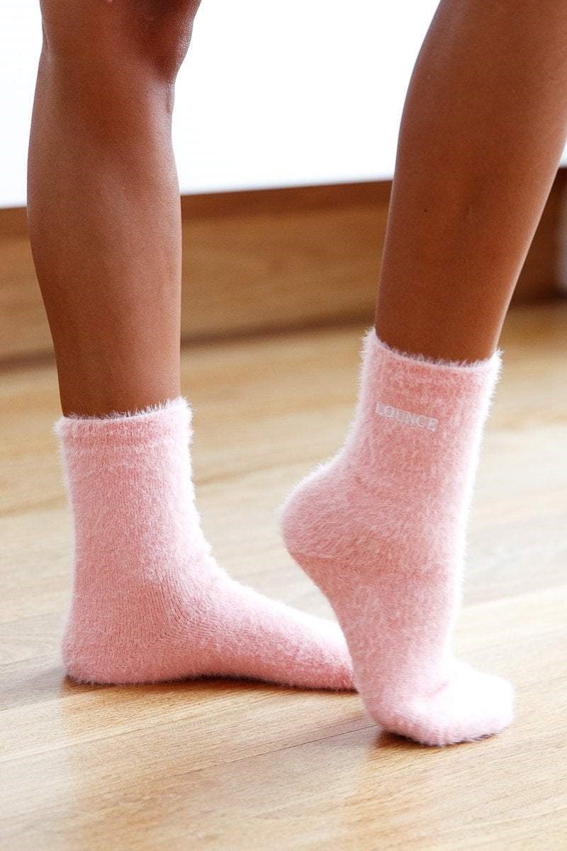 Lounge Underwear Embroidered Lounge Toastie Socks Rosa | IAKU-82439