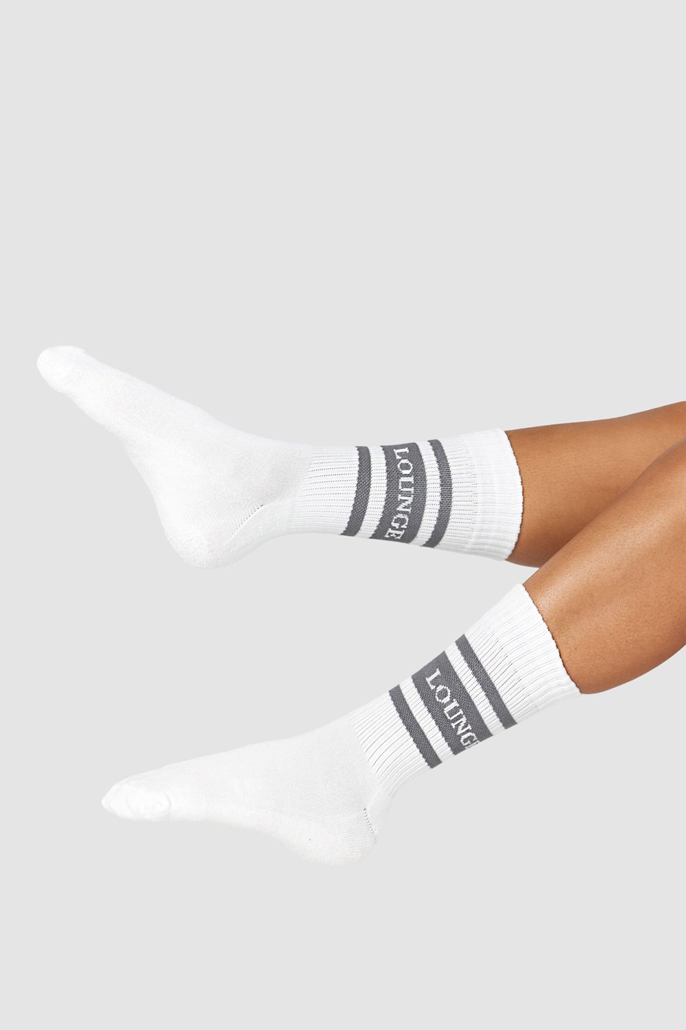 Lounge Underwear Essential Socks (Two Pack) Charcoal | PUOT-78690