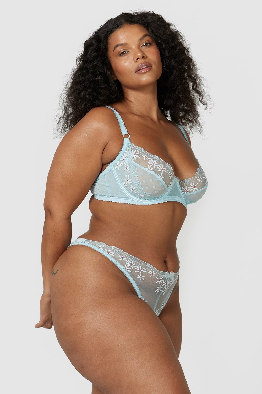 Lounge Underwear Flair Balcony Bra & String/Briefs Set Blå | NVPT-93641