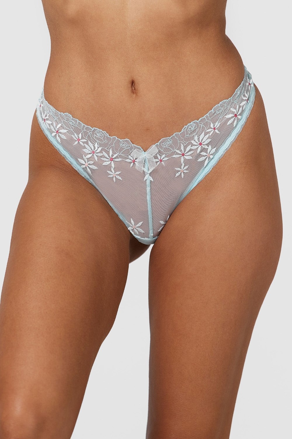 Lounge Underwear Fleur String Blå | IOYJ-85309