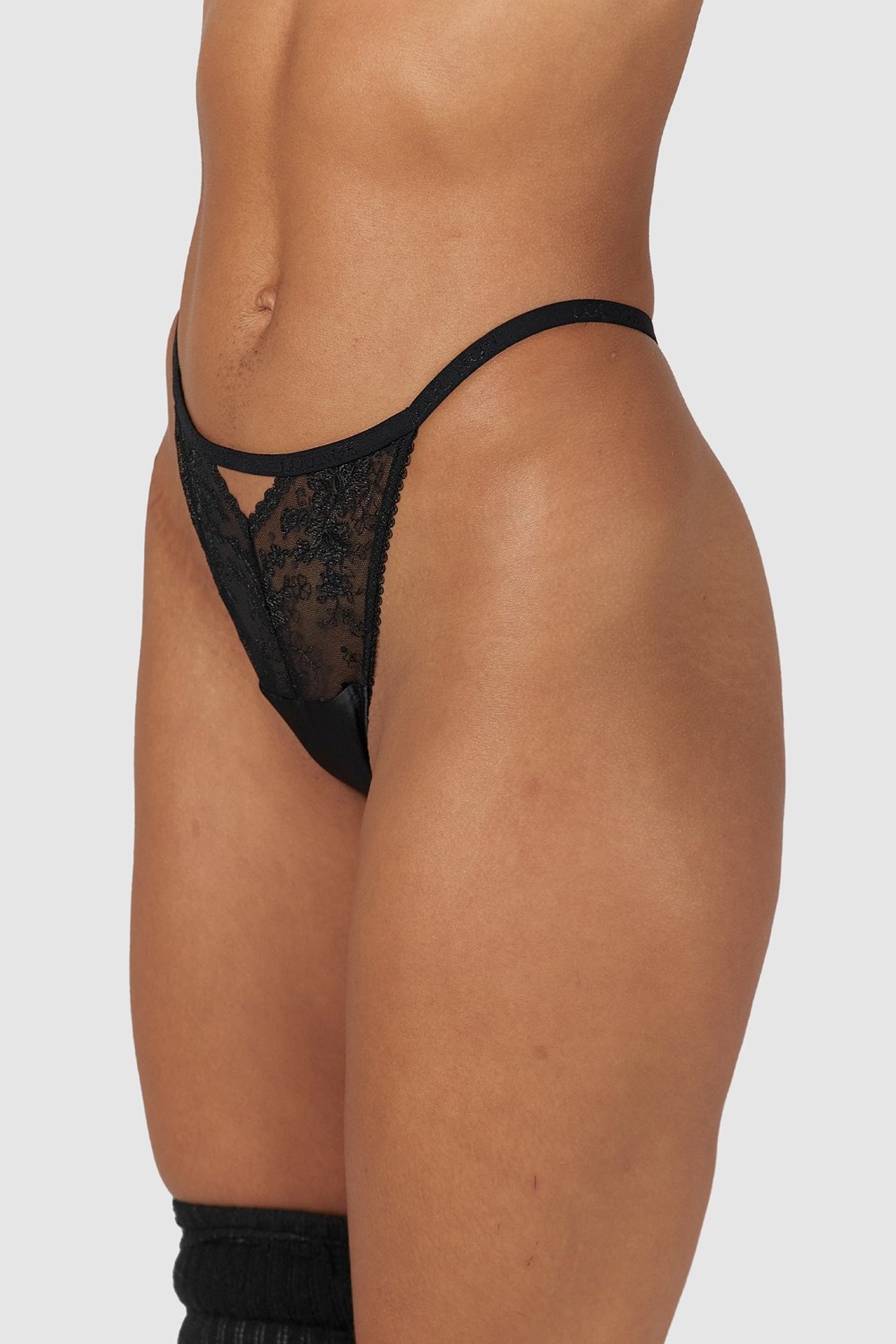 Lounge Underwear Flirt G-string Svarta | IYFA-35749