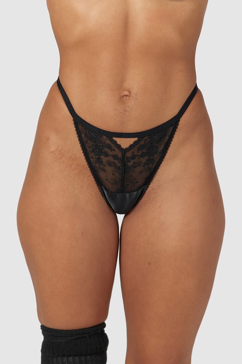 Lounge Underwear Flirt G-string Svarta | IYFA-35749