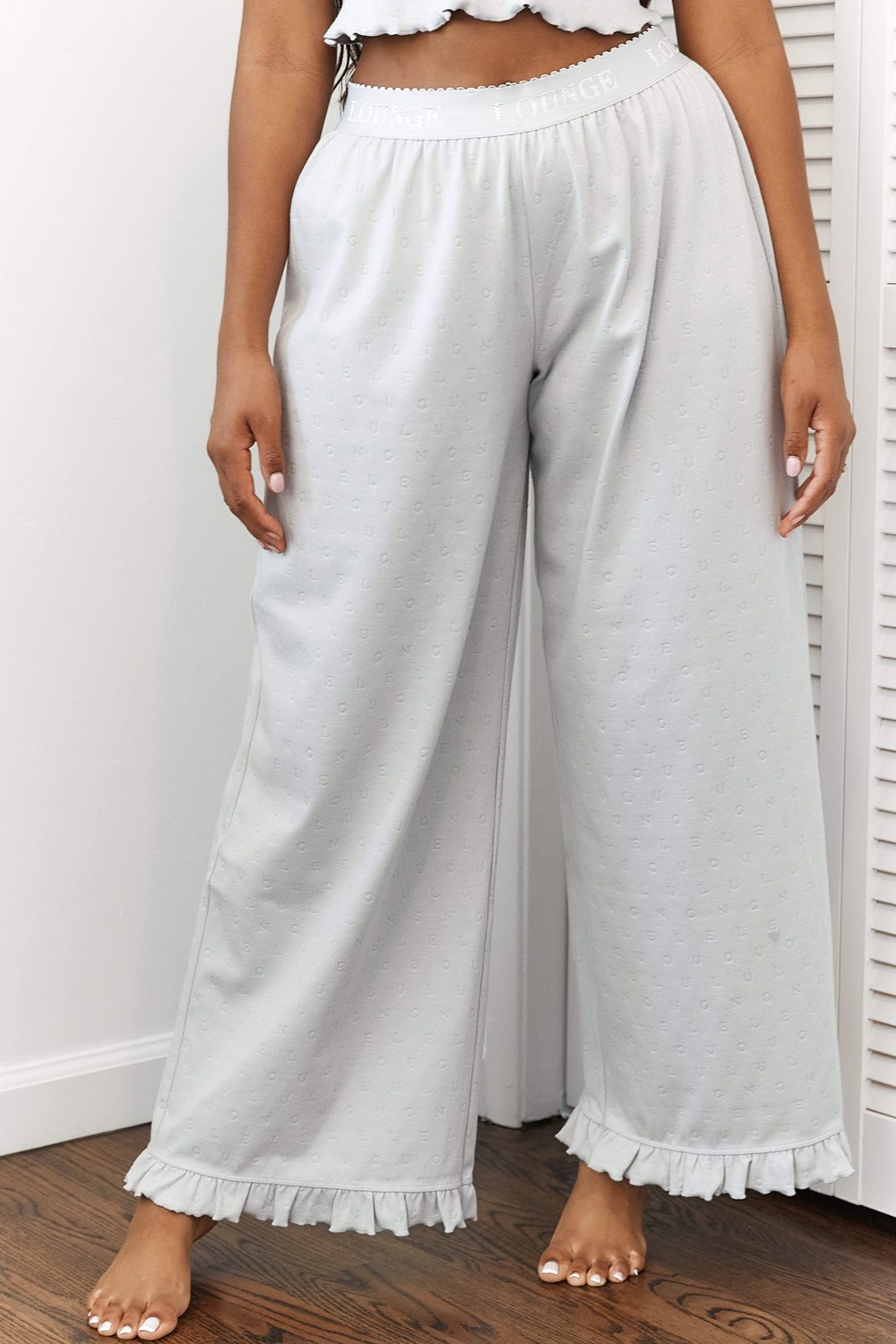 Lounge Underwear Frill Pajama Trousers Frost | YNMJ-35624