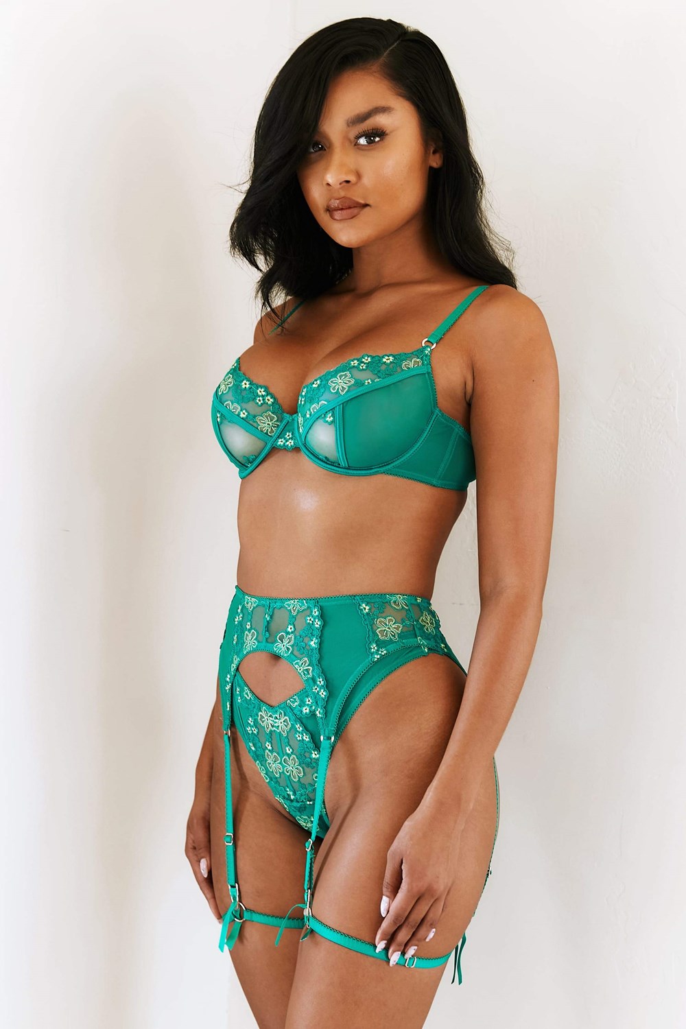 Lounge Underwear Harper Intimates Set Emerald | FKPV-86394