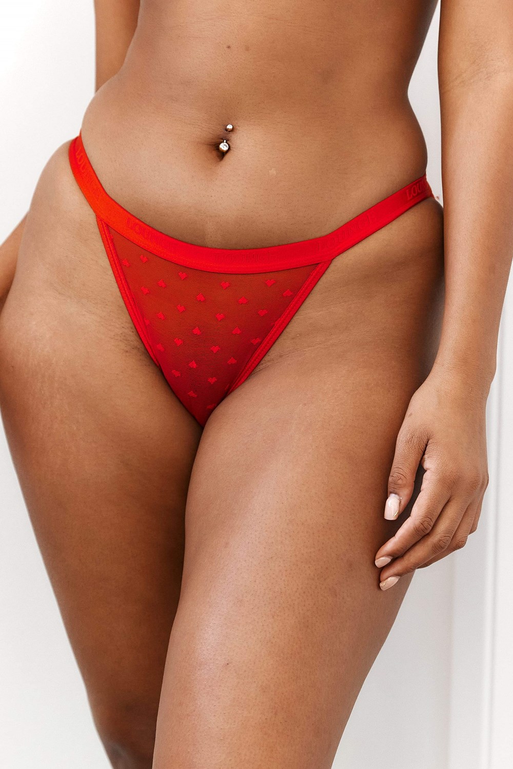 Lounge Underwear Love Heart Mesh Triangle Briefs Röda | PJIA-13294