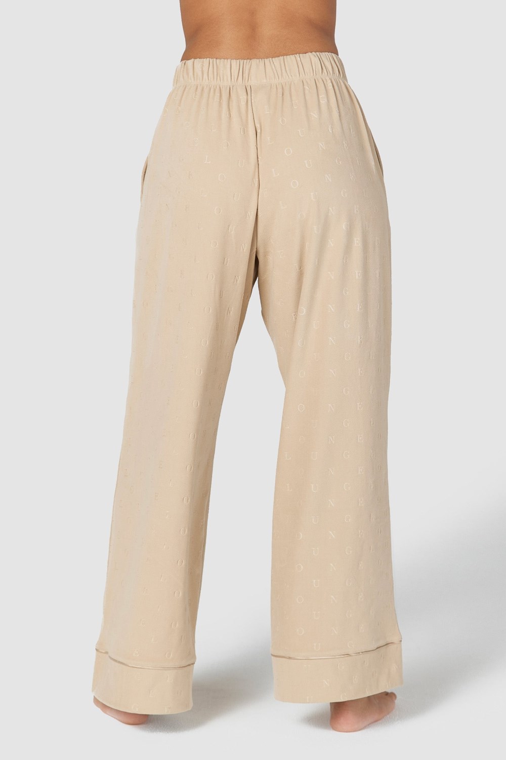 Lounge Underwear Luxury Embossed Pajama Trousers Mink | URLY-29534