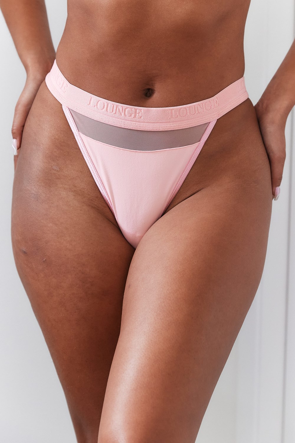 Lounge Underwear Mesh String Rosa | BNOS-48796