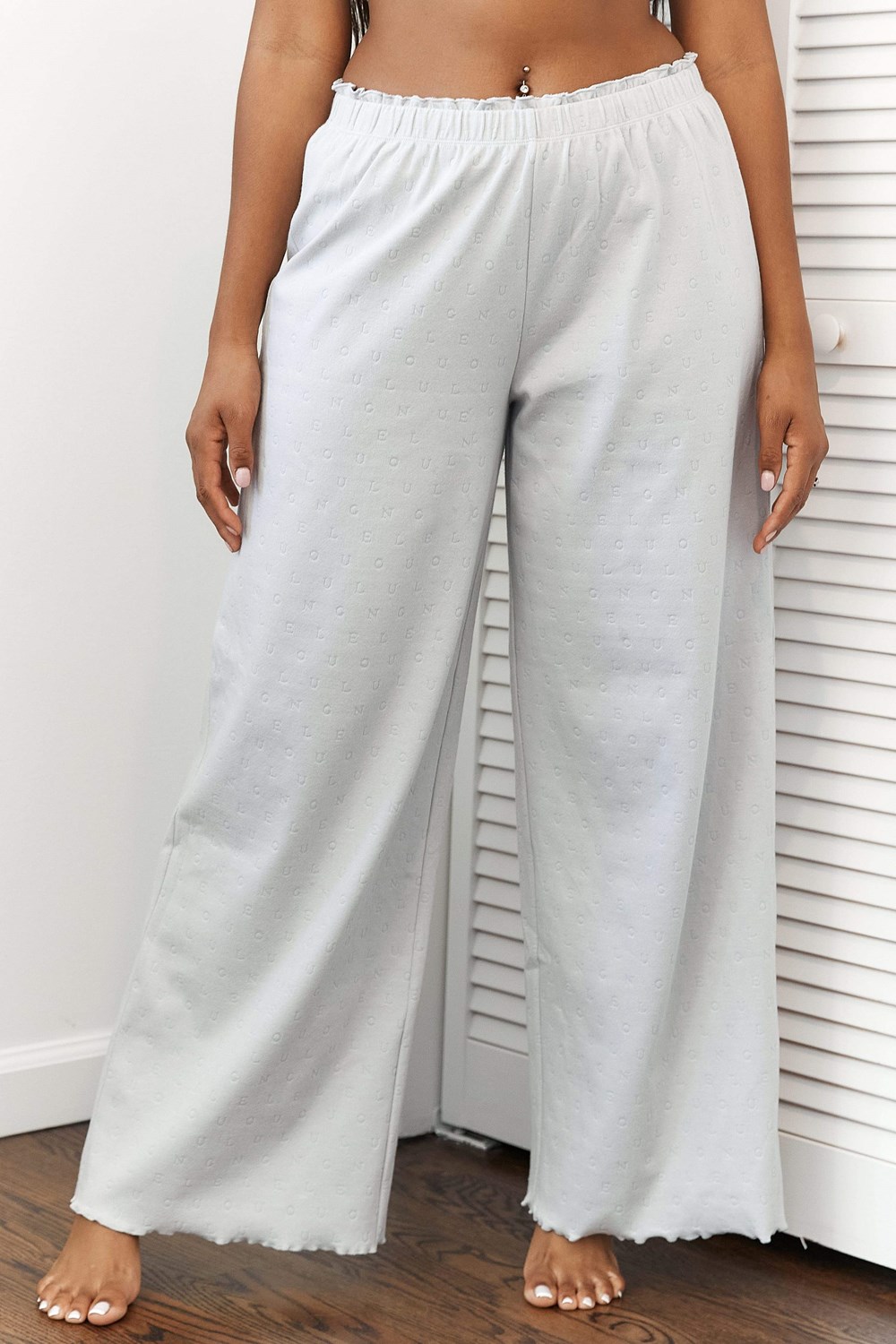 Lounge Underwear Ruffle Pajama Trousers Frost | EJYN-69307