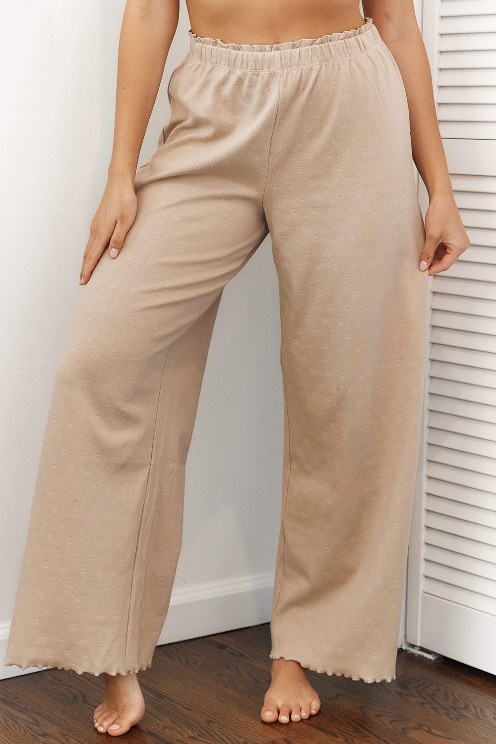 Lounge Underwear Ruffle Pajama Trousers Mink | XOPH-83921