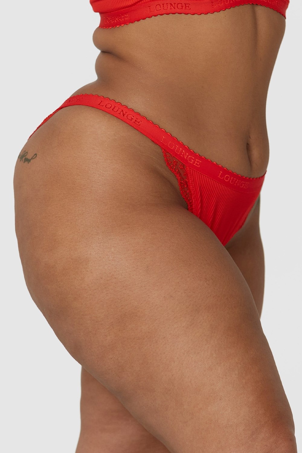 Lounge Underwear Räfflad Briefs Röda | CVAY-13580