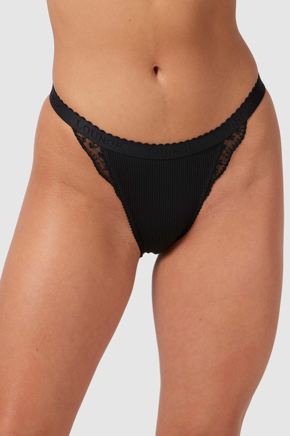 Lounge Underwear Räfflad Briefs Svarta | JWGR-91573