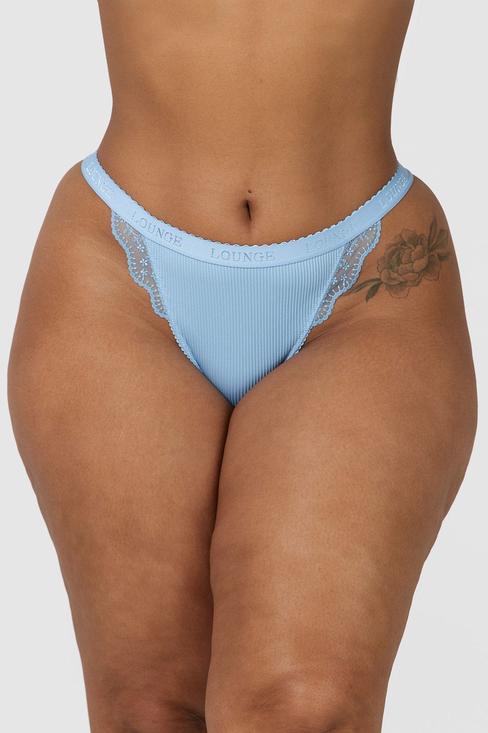 Lounge Underwear Räfflad String Blå | EHKQ-05249