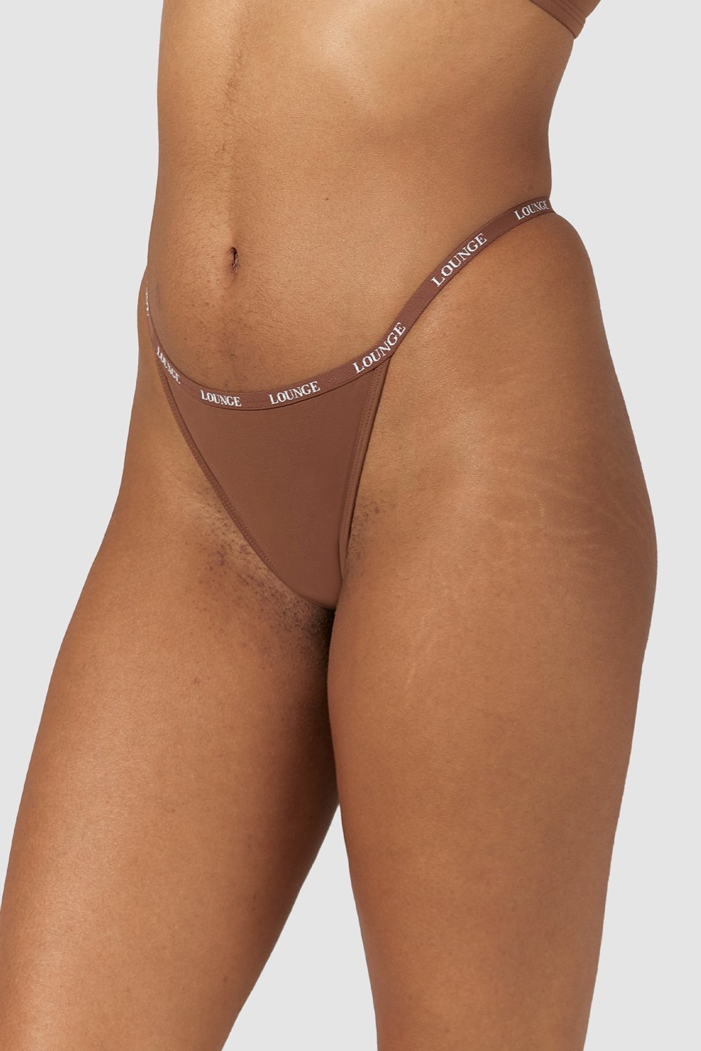 Lounge Underwear Smooth String Chestnut | ADEW-21650