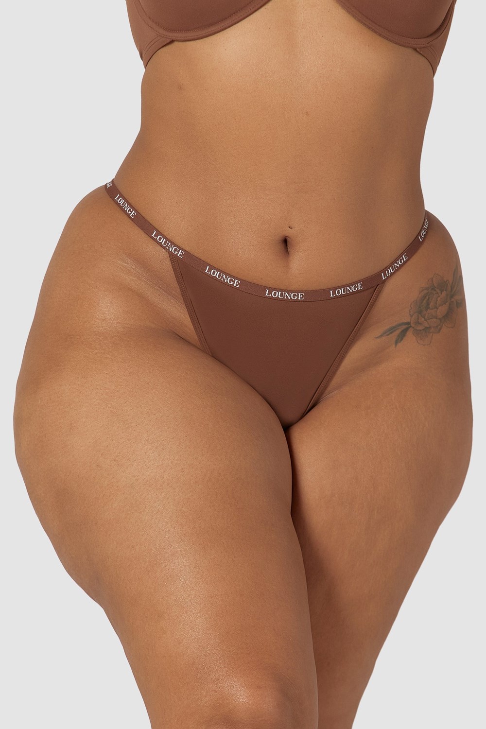 Lounge Underwear Smooth String Chestnut | ADEW-21650