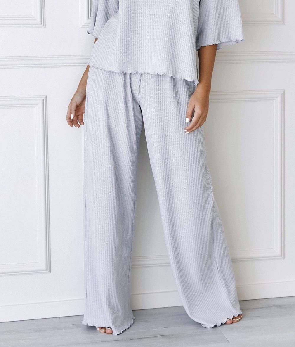 Lounge Underwear Soft Waffle Pajama Trousers Frost | DSMR-84931