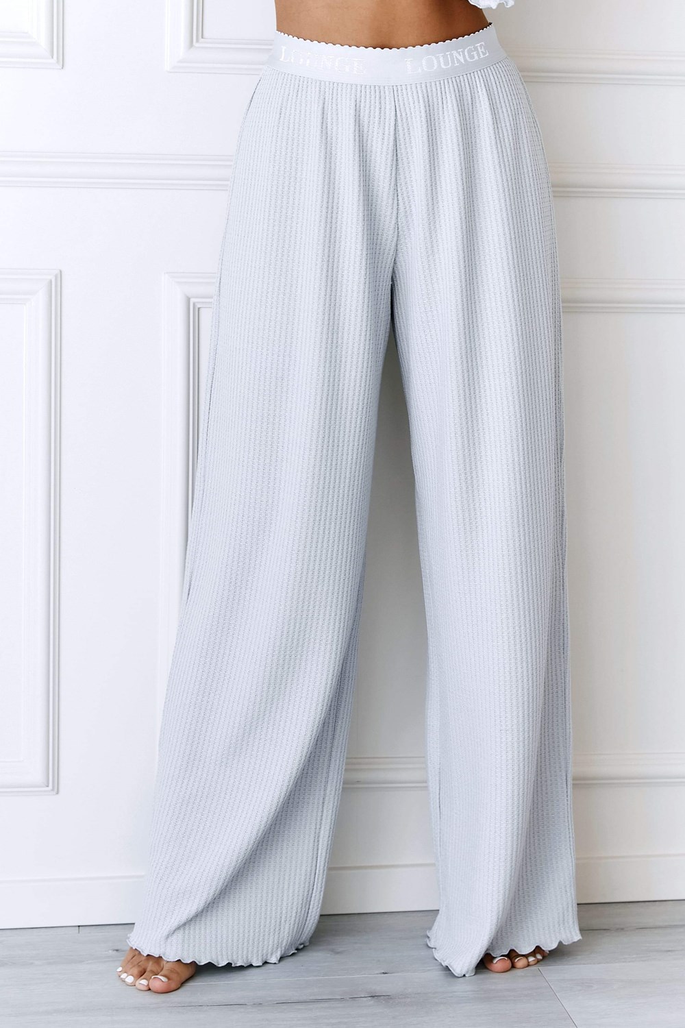 Lounge Underwear Soft Waffle Pajama Trousers Frost | DSMR-84931