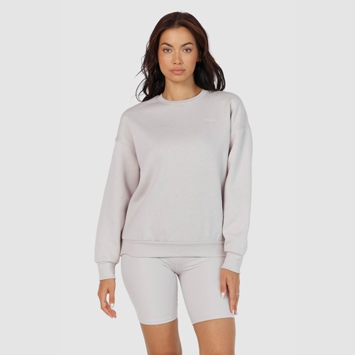 Lounge Underwear 365 Oversized Crew Neck Jumper Stone | BWTE-39504