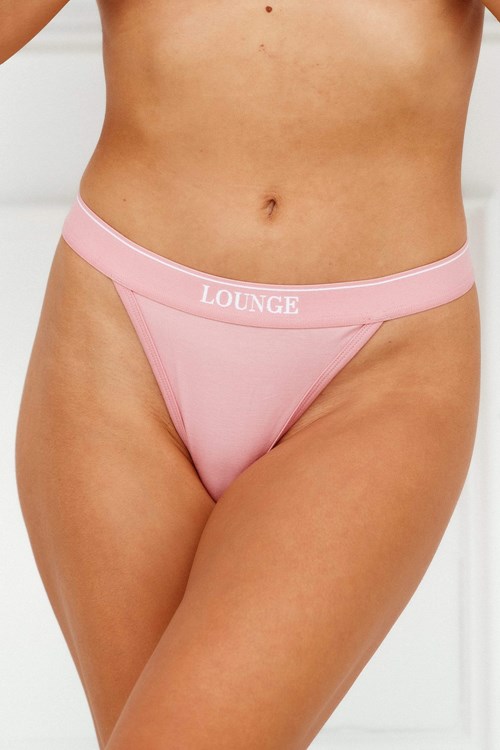 Lounge Underwear Bamboo Minimal Triangle String Rosa | BUJT-36804