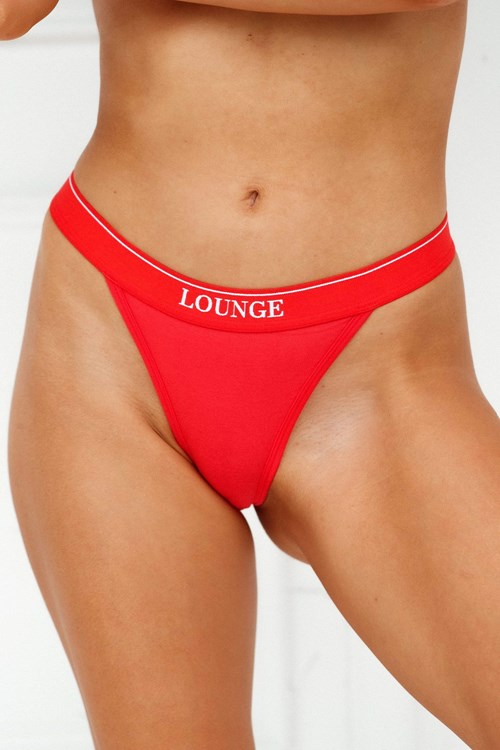 Lounge Underwear Bamboo Minimal Triangle String Röda | PYGQ-68759