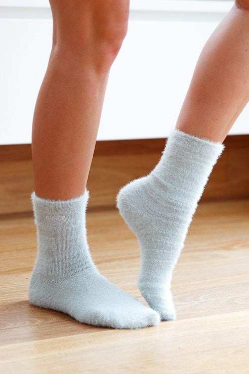 Lounge Underwear Embroidered Lounge Toastie Socks Silver | KOQI-08195