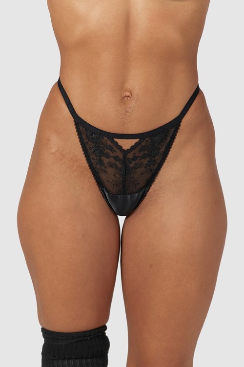 Lounge Underwear Flirt G-string Svarta | IYFA-35749