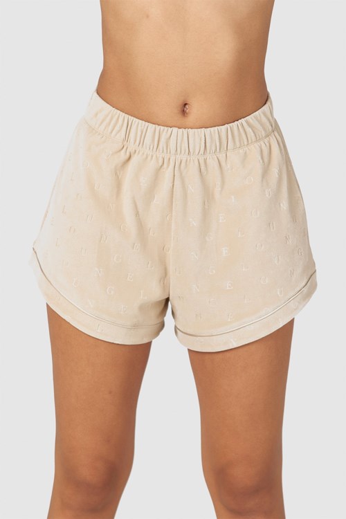 Lounge Underwear Luxury Embossed Pajama Shorts Mink | GCVT-81934