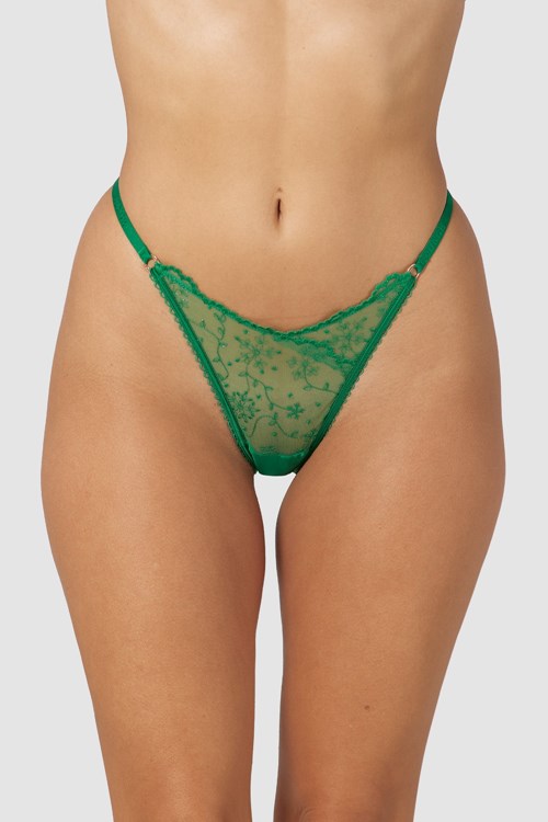 Lounge Underwear Slinky Open Back Briefs Emerald | CRJZ-76314