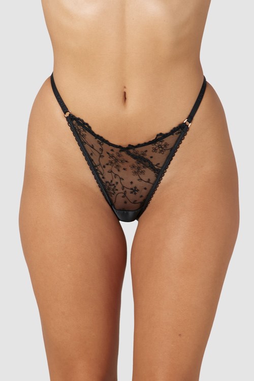 Lounge Underwear Slinky Open Back Briefs Svarta | FRHY-87042