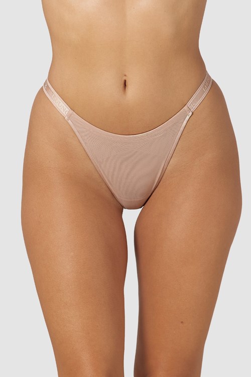 Lounge Underwear Smooth Mesh Briefs Taupe | XBPA-21587