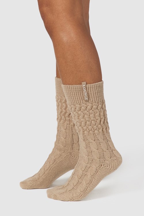 Lounge Underwear Snug Stickad Socks Mink | LXDC-26143