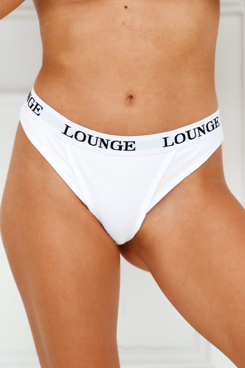 Lounge Underwear Ultra Bekvämlighet Räfflad String Vita | AFLT-96725